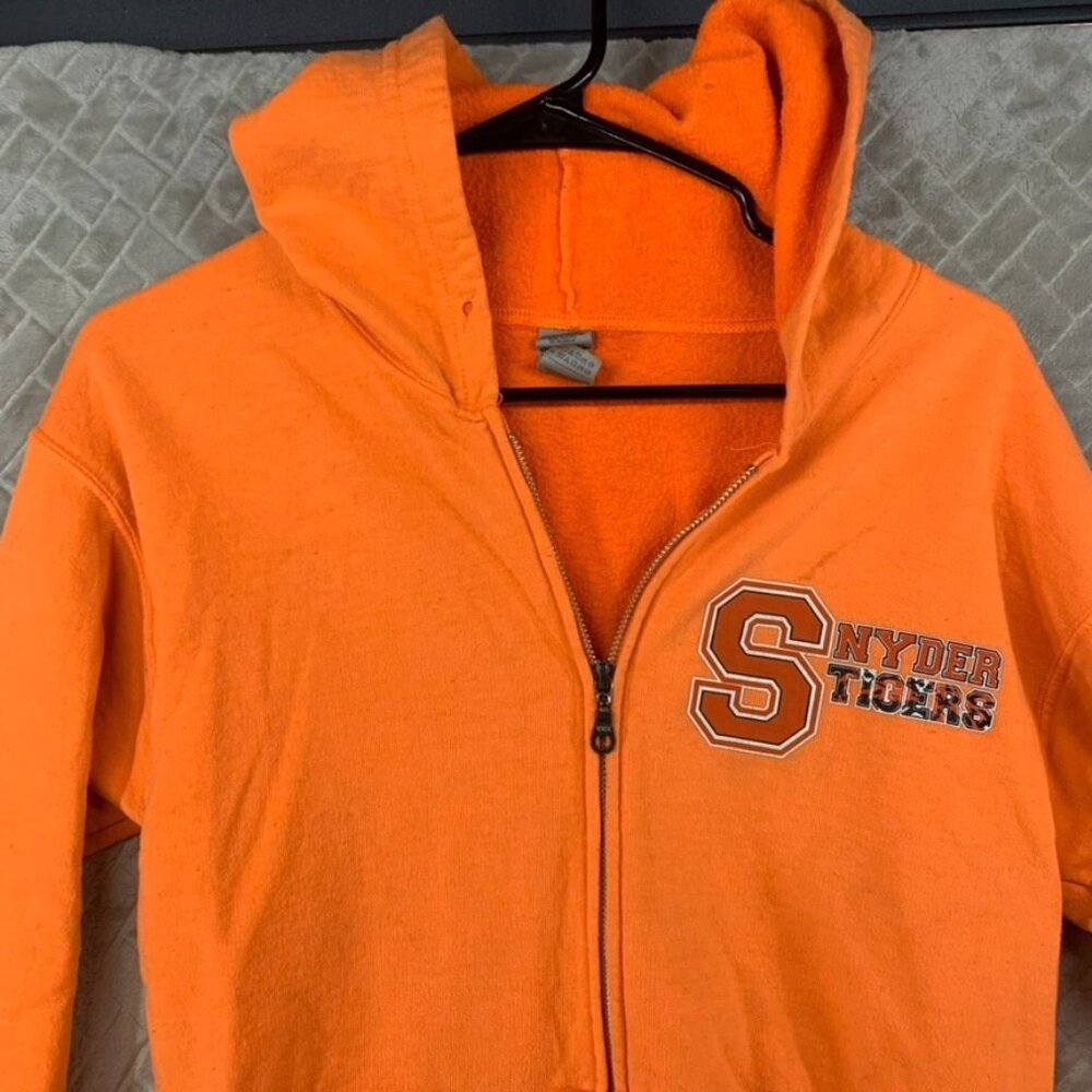Snyder Tigers Adult Small Team Hoodie Sweatshirt Orange Jersey City Zip Up - Picture 2 of 15